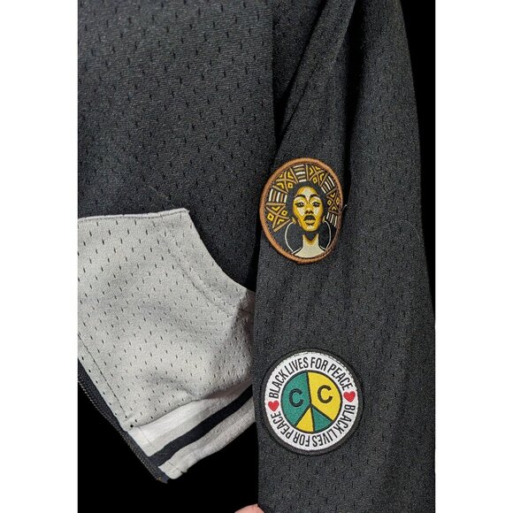 Cross Colours Black Pride Patch Black And Grey Zip Up Hoodie Size XS - Picture 6 of 16